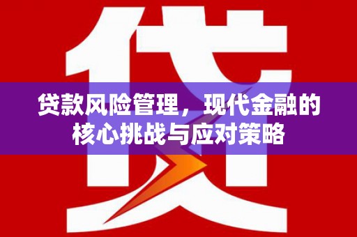 电白贷款风险管理，现代金融的核心挑战与应对策略