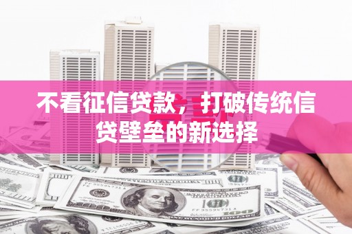 电白不看征信贷款，打破传统信贷壁垒的新选择