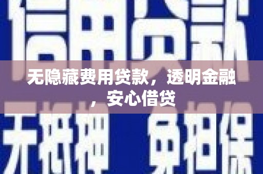 电白无隐藏费用贷款，透明金融，安心借贷