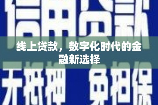 电白线上贷款，数字化时代的金融新选择