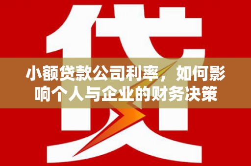 电白小额贷款公司利率，如何影响个人与企业的财务决策