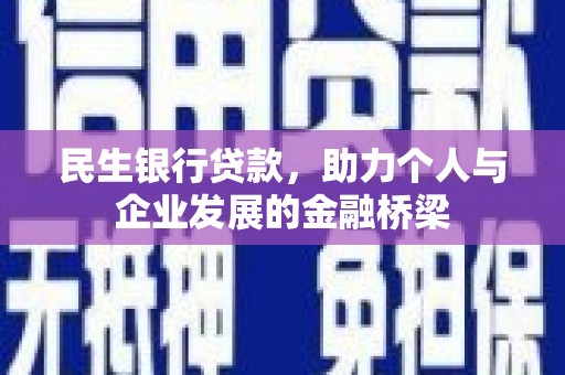 电白民生银行贷款，助力个人与企业发展的金融桥梁