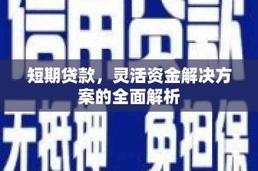 电白短期贷款，灵活资金解决方案的全面解析
