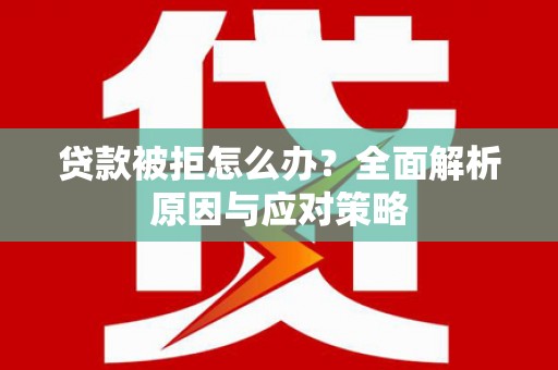 电白贷款被拒怎么办？全面解析原因与应对策略